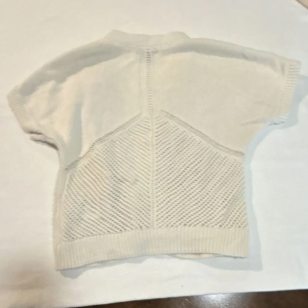 GapKids Girls Size 10-12 White Knit Cotton Button Front V-Neck Cardigan